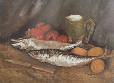 Vincent Van Gogh Still life with mackerels,Lemons and Tomatoes (nn04)